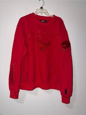 Pro Standard H-Town Texans Red Crewneck Sweatshirt